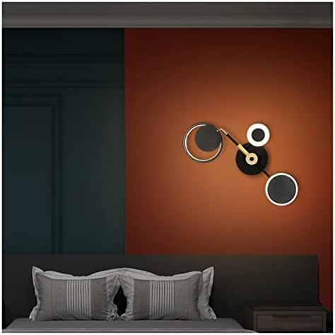 Simple Modern Luxury Living Room New Wall Lamps Hotel Bedside Bedroom Dining Children's Room Coffee Clothing Shop Light Lighting (Color : Gold 15W 58cm Size : Cool White) (Black 15w 62cm Cool White) image 4