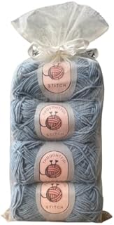 Thoughtful Stitch Cotton Yarn Dishcloth Craft Yarn for Crochet 4-Pack 50g Yarn for Knitting Cotton Yarn for Crochet, Knit, DIY Projects, Dishcloths Soft and Durable Cotton (Milky Blue)