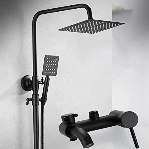 Robinet douche laiton mat noir ensemble colonne de douche complète LWX
