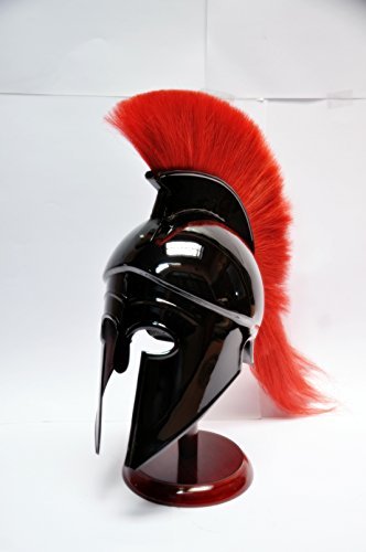 Greek Corinthian Helmet with Red Plume,Sca Armor Roman Armour Spartan Larp by historicalmuseumstore Cover