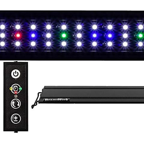 Beamswork Vivio Full Spectrum LED Timer Adjustable Dimmer Aquarium Fish Tank Light Freshwater 12 20 24 30 36 48 (48" - 54") Cover
