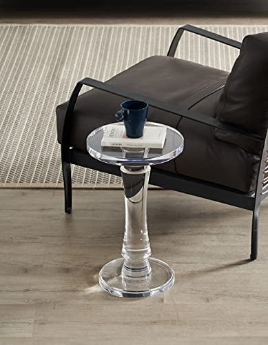 Artmaze Clear Acrylic Small End Table,Drink Table,For Office, Living Room And Bedroom, 12X12 Inch，20 Inch High #TOP2