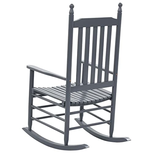 vidaXL Mecedora con Asiento Curvo Madera Silla Mobiliario Jardín Terraza Accesorios Patio Exterior Balcón Decoración Resistencia a la Intemperie Gris - imagen 8