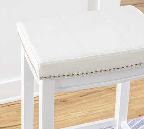 Linon Claridge White Backless Counter Stool #TOP5