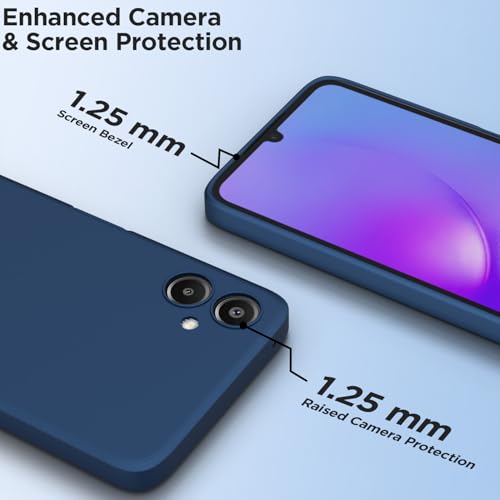 Image of Outlouders Back Cover for Samsung Galaxy A06 | Camera Protection | Durable Soft Matte Silicone Bumper Case (Blue)