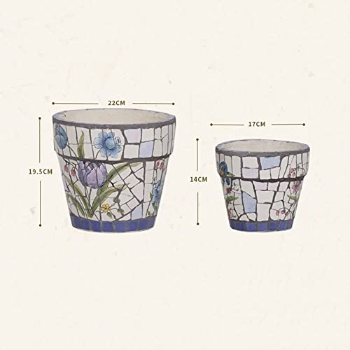 Pot de fleur classique en céramique rétro pour décor de cour et intérieur