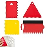 LAKPYN 4 Pezzi Spatola Dentata per colla,frattazzo per stucco americana Multifunzionale,Per Rasatura per l'Applicazione di Malte Adesiveintonaco(A)