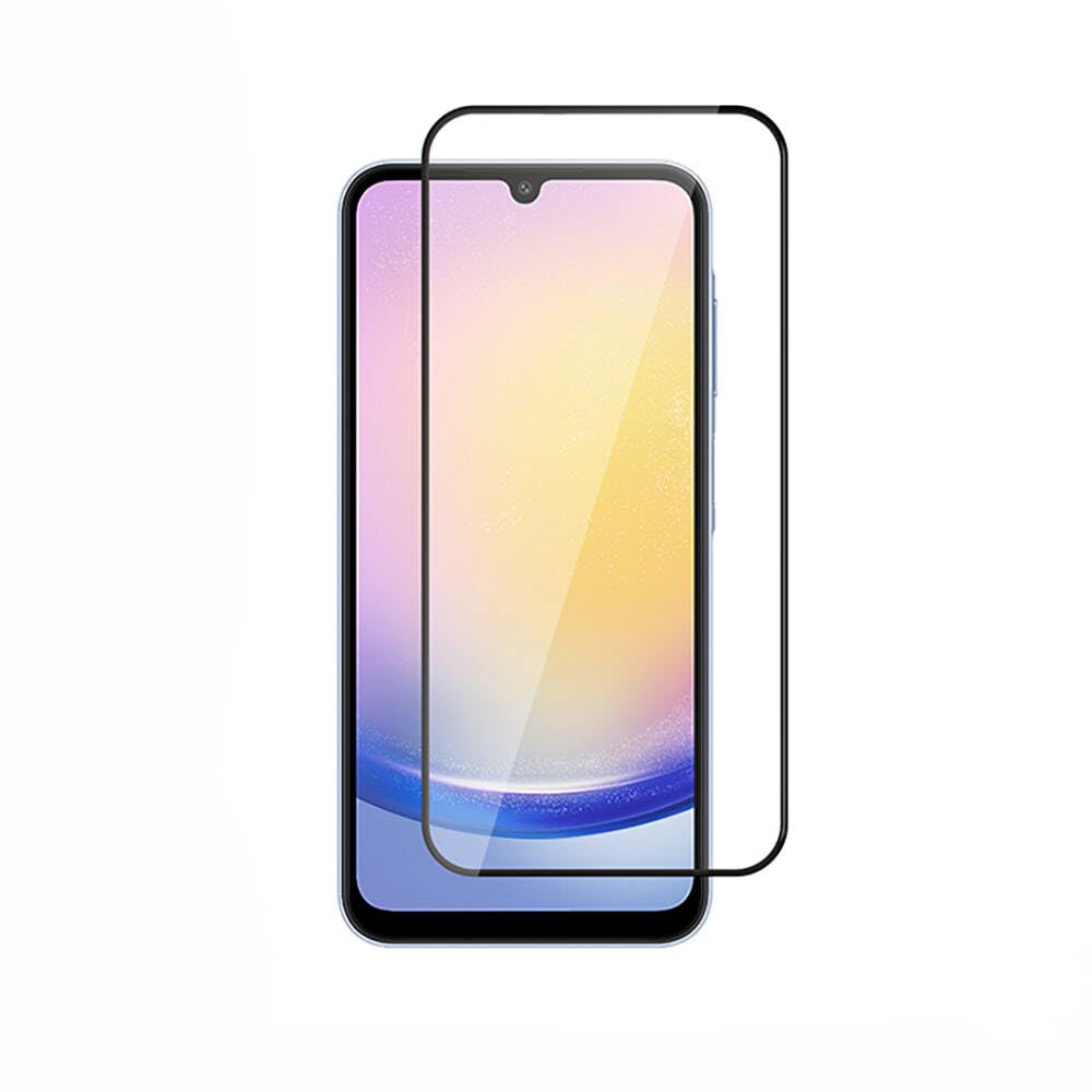 Zore Galaxy ile uyumlu A25 Kenarları Kırılmaya Dayanıklı Cam Ekran Koruyucu Siyah