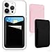 3 Pack Adhesive Phone Card Holder, BAIMAHUI Stretchy Credit Card Stick on Wallet Pocket Sleeve Compatible with iPhone, Samsung, Most Android Smart Phones (Black Gray Pink)