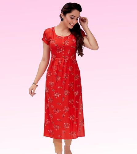 Image of RITIJYA Feeding Kurtis for Women with Zip in Cotton| Straight Maternity Pregnancy Dress for Nursing Mothers | Stylish & Comfortable | S to 3XL | Maternity Wear Feeding Dress Tops