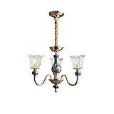 Type de source lumineuse : E12. Nombre de têtes : 3, 6, 8, 10 ou 15. Matériaux : laiton, céramique et verre. Dimensions : 3 têtes : 62 נ46 cm ; 6 têtes : 70 נ46 cm ; 8 têtes : 82 נ47 cm ; 10 têtes : 96 נ47 cm ; 15 têtes : 105 נ52 cm. Diamètre du plafond : 12 cm. Longueur de la chaîne : 40 cm (réglable). Source lumineuse non incluse.
