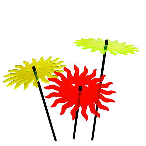 Smiling Sun SunCatcher Garden Decor, Set of 3 Large Decorative Garden Stakes, 75cm/29.5 inch high Outdoor Yard Accessory