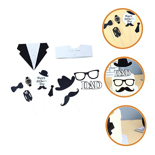 NOLITOY 33 Pçs Camisa Dia Pais Sobremesa Feliz Preto Terno Do Pai Chapéu Fruta Roupa Suprimentos Cha