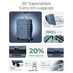 BAGSMART Carry On Luggage 22x14x9 Airline Approved with Spinner Wheels,Lightweight 20 Inch Luggage with TSA Lock,Expandable Hard Shell Carry On Suitcases for Men Women,Royal Blue - Image 3