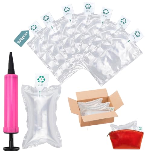 200 Stück Luftpolsterkissen Füllmaterial 100 x 150 mm Luftkissen Füllmaterial Lufttaschen Verpackungsmaterial Luftpolster für Transportverpackungen