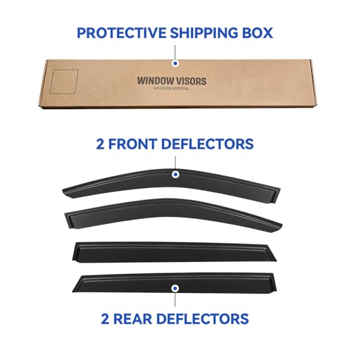 Image of Window Visors Rain Guards Shield for 2021 2022 2023 2024 2025 2026 Kia Sorento, Out-Channel Window Vent Wind Deflectors Visors Shades for 21-26 Sorento