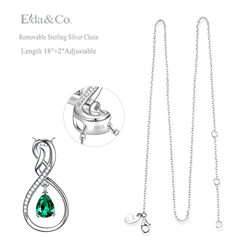 Emerald Necklace For Wife Mom Forever Love Infinity May Birthstone Pendant Sterling Silver Jewelry For Women Birthday Gifts #TOP5