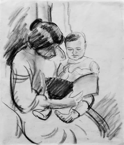 Tableaux Toile Mère avec enfant August Macke Déco 60x90cm