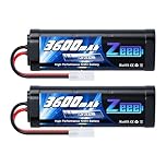 Zeee 7.2V 3600mAh RC NiMH Battery for RC Car RC Truck Associated HPI Losi Kyosho Hobby (2 Pack)