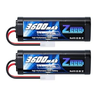 Zeee lot de 2 batteries NiMH 7,2 V 3600 mAh prise Tamiya
