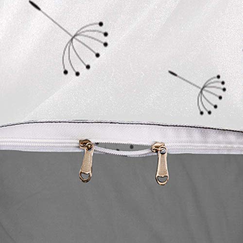 Fashion Illustration With Eiffel Tower Shoes Girl And Dandelions Duvet Cover Set Extra Long Twin Size,3 Piece Bedding Set With Zipper Closure And Corner Ties #TOP5