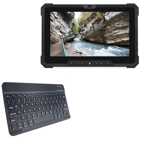 BoxWave Keyboard Compatible with Dell Latitude 7212 Rugged Extreme Tablet - SlimKeys Bluetooth Keyboard, Portable Thin with Chiclet-Style Keys - Jet Black