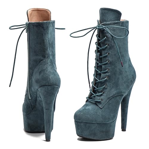 Image of WUXIN H&P 6 in Pole Dance Boot Shoes For Women,Exotic Stiletto Shoes Platform,Stiletto Platform Pole Dancing Ankle Boots Heels