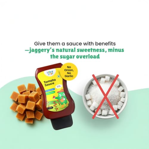 Image of Little Joys Tomato Sauce Squeeze No Onion No Garlic for Kids | No Refined Sugar, No Added Preservatives or Chemicals | Made with Jaggery | 100% Vegetarian Tomato Ketchup | 320g