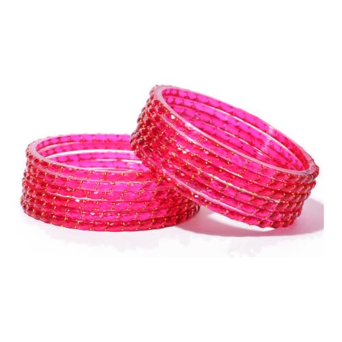 Image of Raindrop Crystal Glass Bangles, Pack of 12