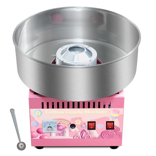 Cotton Candy Machine Commercial, 1000W Cotton Candy Maker Machine, Candy Floss Maker with Stainless Steel Bowl, Sugar Scoop,double switch easy and safe to use for Kids, Home, Party, Birthday, Festival