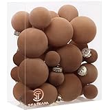 Look élégant : inspirées d'une salle de cuisson, les boules de velours floqué sont livrées dans un schéma de couleurs beige, marron, crème et blanc et disposent d'une surface douce, mate et légèrement rugueuse pour fournir un look paisible, élégant et chaleureux