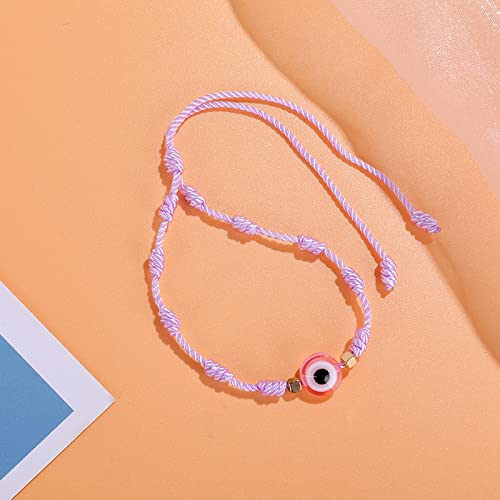 Image of Caiyao Evil Eye Bracelet - Handmade Adjustable Red Black String Knot Lucky Kabbalah Protection Bracelet