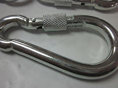 ~10pc~ 4" x 13/32" STEEL SCREW LOCK CARABINER SPRING SNAP CLIP SAFETY HOOK LINK