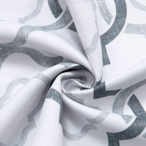 Inselnwald Moroccan Valance For Windows Of Kitchen Living Room Bedroom, Geometric Quatrefoil Trellis Printed Rod Pocket Short Valance Window Curtains, 52" X 18", Gray #TOP4