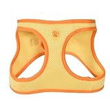 The Dodo Yellow Dog Harness, Size Small; Easy Step-in Harness for Dogs; Breathable Mesh Fabric; Snap-Together, Pinch Release Buckle, Ring for Leash Attachment; Everyday Pet Apparel