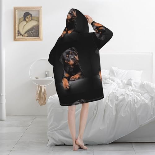 Sweat couverture Rottweiler fidèle et confiant en flanelle pour passionnés