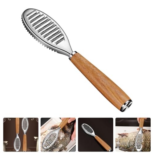PACKOVE Fish Scale Scraper Fish Scale Remover Tool for Quick Seafood Prep Kitchen Scrapers for Easy Cleaning Lightweight Hanging Design 8.46 X 1.73 X 0.78 in by PACKOVE - Used condition - Image 3