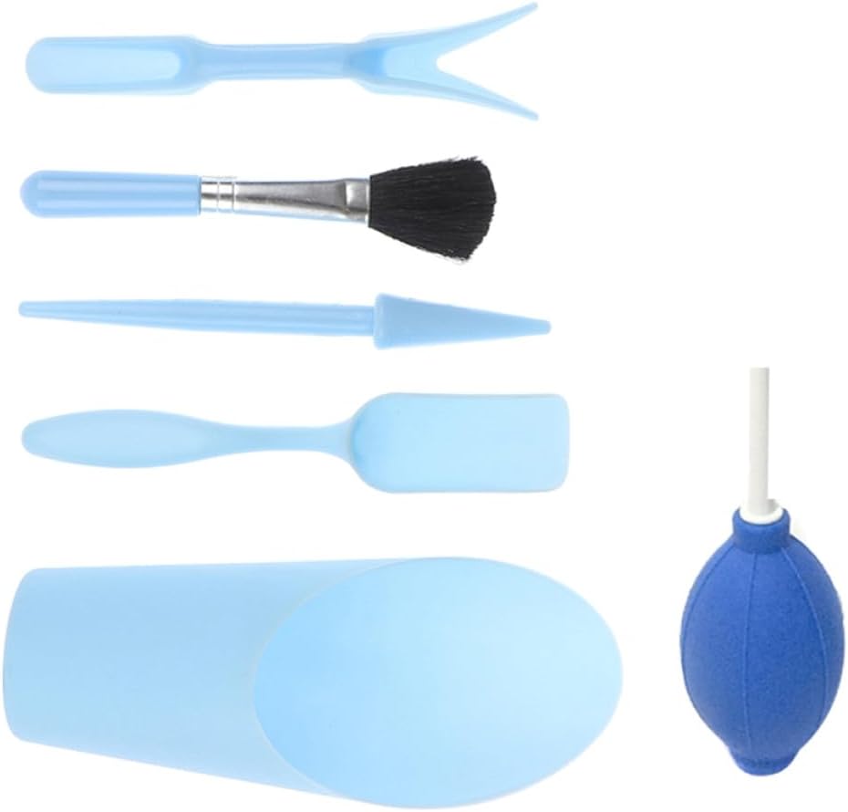 Luxshiny Mini Garden Hand Tool Set 6pcs with Plant Shovel Air Blower Brush and Plant Lifter for Succulent Gardening Blue Lightweight Gardening Tools for Indoor and Outdoor