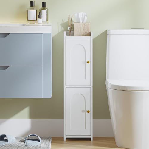 Hzuaneri Bathroom Storage Cabinet, Small Corner Floor Cabinet with 2