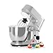 Produktbild Klarstein Carina Argentea Küchenmaschine Rührmaschine Knetmaschine (800 Watt, 4 Liter, planetarisches Rührsystem, 6-stufige Geschwindigkeit, 5-teiliges Zubehör, Schnellspannfutter) silber