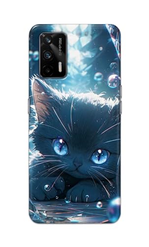 Image of Printed Hard Back Cover Case for Realme X7 Max 5G Back Cover (Cute Cat) -1111