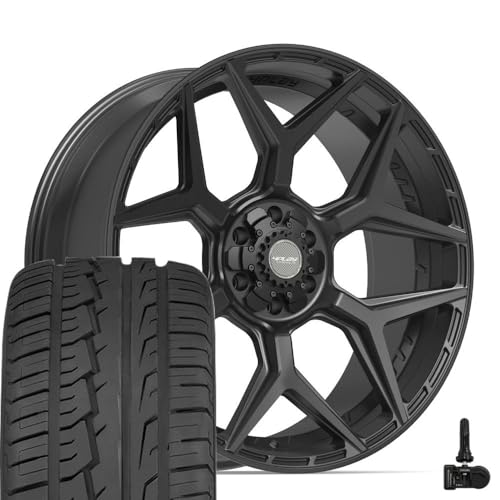 4PLAY Wheels 4P06 24 Inch Rims, Tires & TPMS Fit 6x135 & 6x139.7 24x10 Satin Black - Ironman iMove GEN 2 295/35r24 (Set of 4)