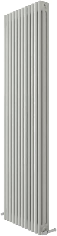 iBathUK Regency Wall-Mounted Vertical 3 Column Radiator, Steel Cast Iron Style High Thermal Output Hydronic Central Heating, Traditional Designer Radiator in Gloss White, 1800 × 560mm