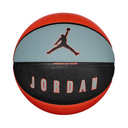 Image of Nike Jordan Ultimate 2.0 Basketball 8P - Indoor Outdoor Basketball Ball - Performance Training Basketball - Delivered Deflated, Aviator Grey/Black/Black/Total Orange, 7
