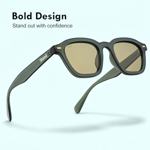 Image of Stood Retro Sunglasses | Full Rim |Soft Square | UV Protected | Medium | Men & Women | SG-STD0016