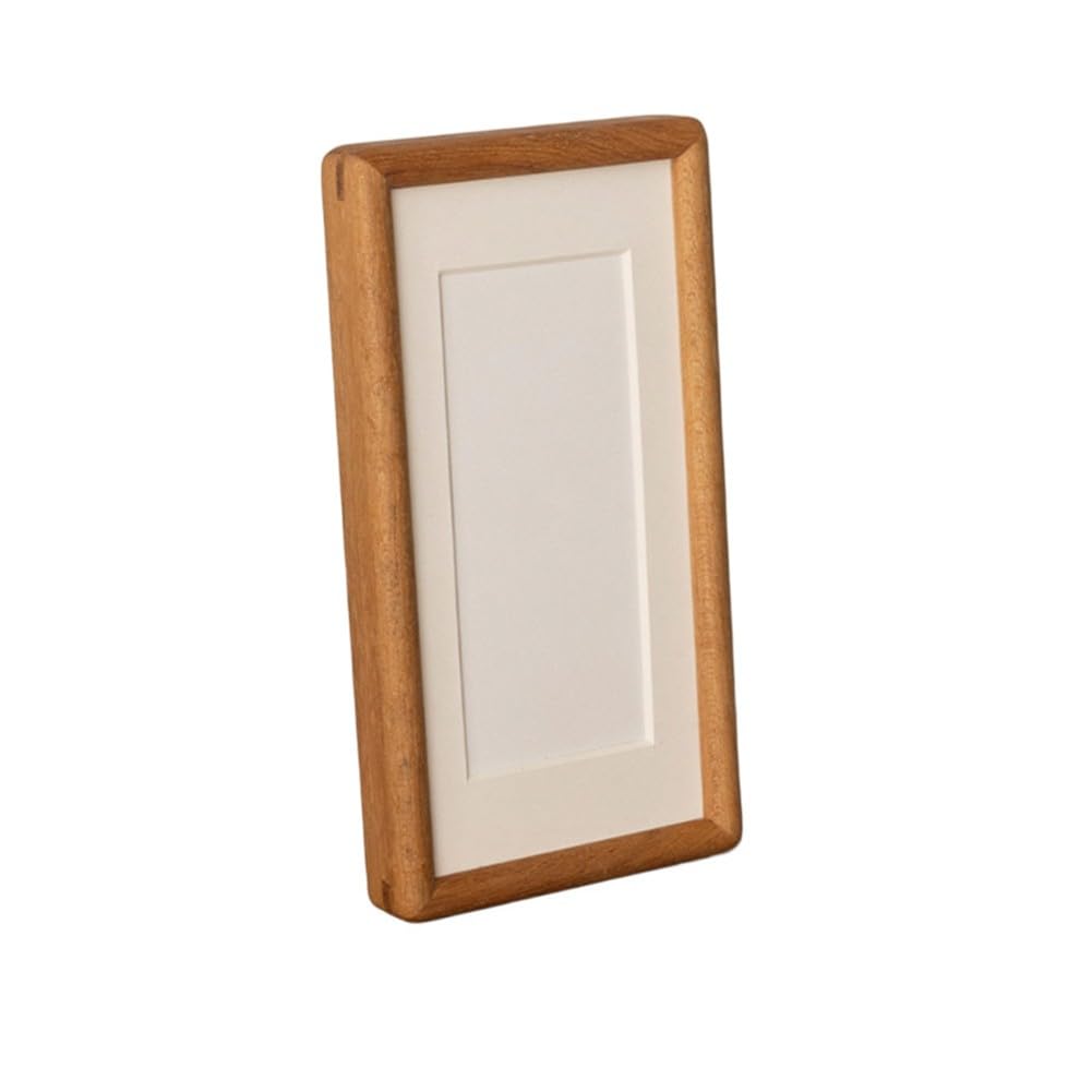 Cornice portafoto in legno, 6 x 24 cm, apertura visibile, finitura noce, per foto da 10 x 30 cm, elegante espositore in legno per decorazione da parete di casa