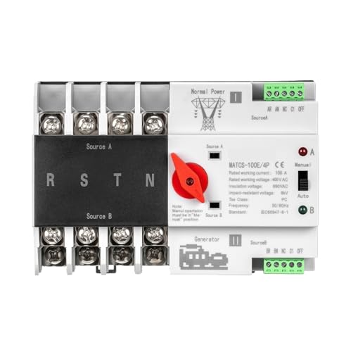 Commutateur de transfert automatique type PC 100A MATCS-100E/4P à basculement instantané 4P