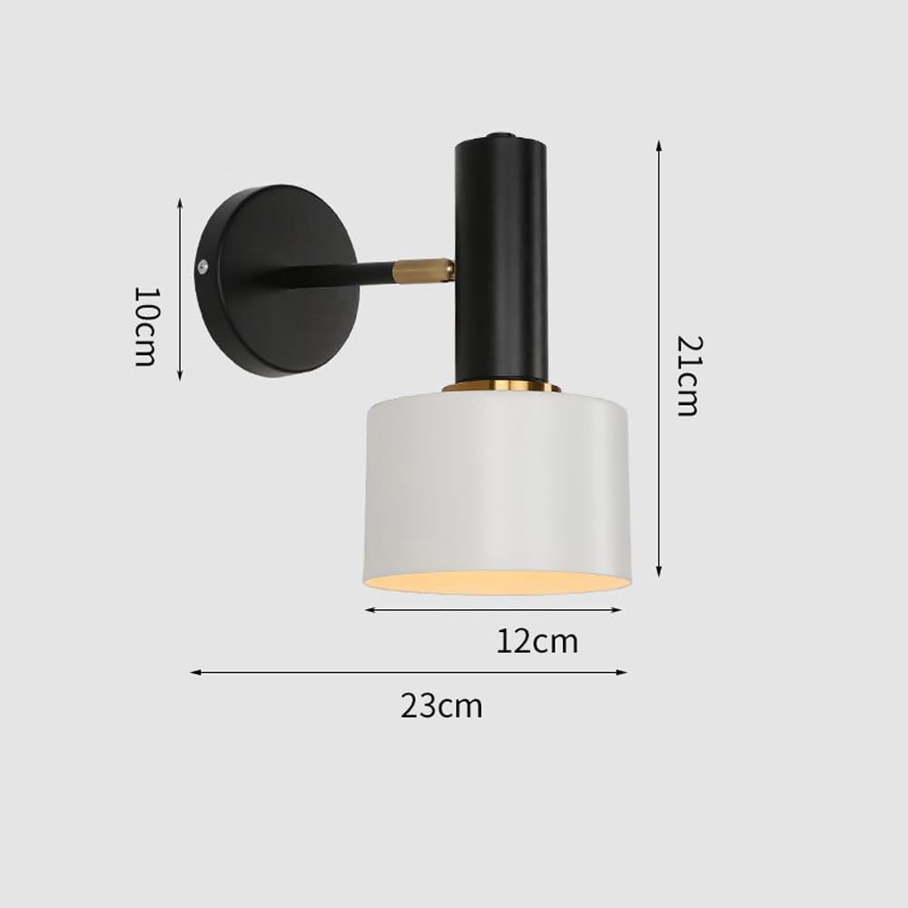 Set di 2 applique da parete a LED a batteria, stile rustico, senza fili, ricaricabili, per interni, colore nero o bianco, lampada industriale senza fili per camera da letto, soggiorno e comodino.