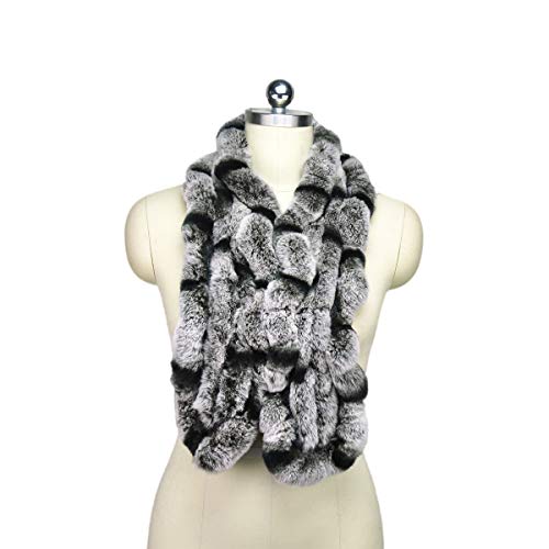 KAISHIN Real Fur Scarf for Women Rex Rabbit Fur Long Scarves Ladies Winter Thickening Warm Collar4