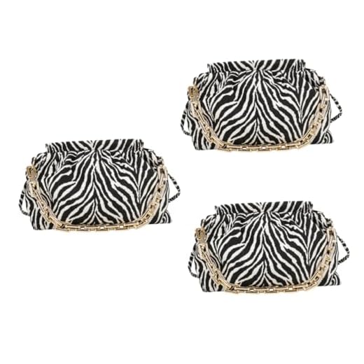 PACKOVE 3 Piezas Bolsa De Mensajero Cartera De Mano Bolso De Mano De Viaje Para Mujer Bolsa De Mano De Cebra Bolsa De Mujer Bolsa De Cebra Mini Bolsos De Señora De Las Mujeres Paño De Lana
